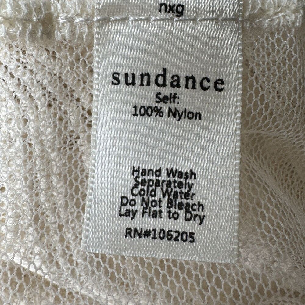 Sundance Cardigan Jacket Size L Large Sheer Lace Embroidered Floral 100% Nylon - Picture 6 of 6